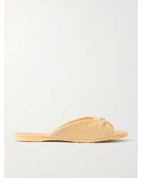 Loewe - Paula's Ibiza Pebble Raffia-Effect Sandals Slides - Lyst
