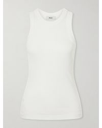 Agolde - Leigh Ribbed Stretch Organic Cotton And Tencel Lyocell-Blend Jersey Tank - Lyst