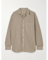 B Sides - Nolan Striped Cotton-Poplin Shirt - Lyst