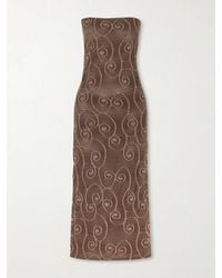 SARA CRISTINA - Metallic Jacquard-Knit Midi Dress - Lyst