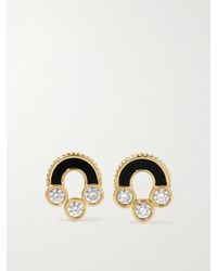 Viltier - Magnetic 18-Karat, Onyx And Diamond Earrings - Lyst