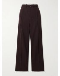 Co. - Belted Pleated Wool Wide-Leg Pants - Lyst