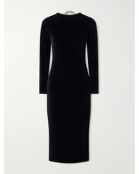 Balmain - Open-Back Embellished Cotton-Blend Velvet Midi Dress - Lyst