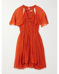 Isabel Marant - Randalia Embellished Cutout Printed Silk-Crepon Mini Dress - Lyst