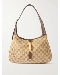 Gucci - Jackie 1961 Medium Leather-Trimmed Canvas-Jacquard Shoulder Bag - Lyst