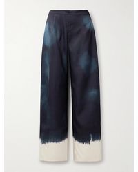 ‎Dima Ayad - Tie-Dyed Satin-Twill Wide-Leg Pants - Lyst