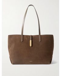 DeMellier London - Tokyo Leather-Trimmed Suede Tote - Lyst