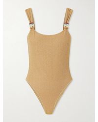 Oséree - Lumière Embellished Lurex Swimsuit - Lyst