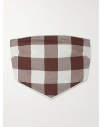 Posse - Callie Cropped Gingham Cotton-Voile Top - Lyst