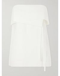 St. Agni - Strapless Draped Cotton-Blend Top - Lyst