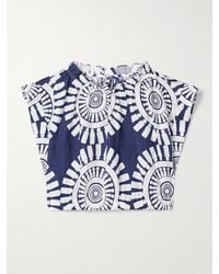 lemlem - Muna Cropped Printed Linen Top - Lyst