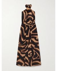 PUCCI - Robe Longue Dos Nu En Jersey De Laine Mélangée Imprimé À Fronces - Lyst