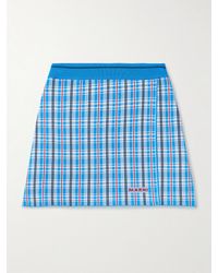 Marni - Wrap-Effect Checked Stretch-Knit Mini Skirt - Lyst