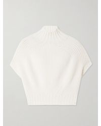 Sportmax - Balloon Cropped Ribbed Cotton-Blend Sweater - Lyst