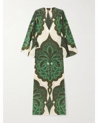 Johanna Ortiz - Landscapes Embellished Printed Silk Crepe De Chine Maxi Dress - Lyst