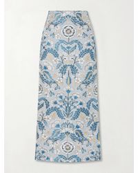 Marta Ferri - Embroidered Woven Midi Skirt - Lyst