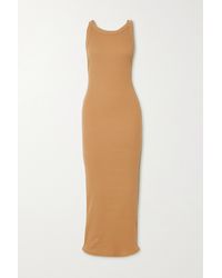 The Line By K Maribel Open-back Ribbed Stretch-cotton Jersey Midi Dress - Natural