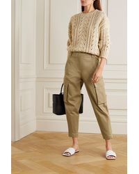 Brunello Cucinelli Cotton-drill Tapered Pants - Natural