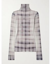 Acne Studios - Checked Stretch-Jersey Turtleneck Top - Lyst
