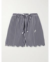 Patou - Embroidered Striped Cotton-Poplin Shorts - Lyst