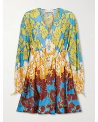 ALÉMAIS - Splice Cotton And Silk-Blend Mini Dress - Lyst