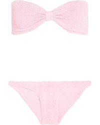 Hunza G Jean Bandeau-bikini Aus Seersucker - Pink