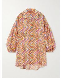 Missoni - Chemise En Voile De Coton Et De Soie Mélangés Imprimé Mare - Lyst