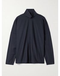 Tibi - Mier Pinstriped Wool-Blend Turtleneck Top - Lyst