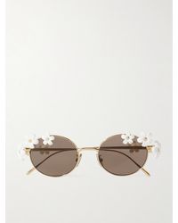 Loewe - Paula's Ibiza Embellished Round-Frame-Tone Sunglasses - Lyst