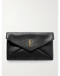 Saint Laurent - Leather Cassandre Envelope Pouch - Lyst