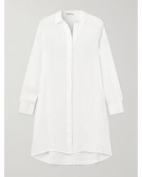 James Perse - Linen Midi Shirt Dress - Lyst