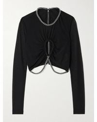 Dion Lee - Barball Oberteil Aus Mesh Mit Cut-Out Und Zierperlen - Lyst