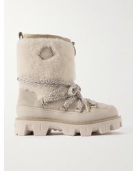 Moncler - Peak Apres Shearling-Trimmed Suede Ankle Boots - Lyst