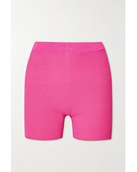 Jacquemus Arancia Ribbed-knit Shorts - Pink