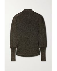 Cefinn Eva Ribbed Lurex Turtleneck Sweater - Metallic