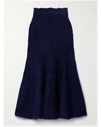 KHAITE - Cadence Silk And Cashmere-Blend Tweed Midi Skirt - Lyst