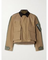 Sacai - Velvet And Satin-Trimmed Cotton-Blend Twill Jacket - Lyst
