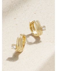 STONE AND STRAND - Freddie 14-Karat Diamond Hoop Earrings - Lyst