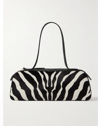 KHAITE - Simona Leather-Trimmed Zebra-Print Calf Hair Shoulder Bag - Lyst