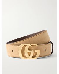 Gucci - Cut Gg Marmont Suede Belt - Lyst
