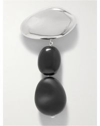 AGMES - Tess Sterling Onyx Brooch - Lyst