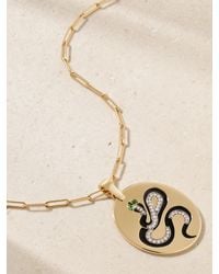 Diane Kordas - Snake Kette Aus 18 Karat Mit Diamanten, Tsavoriten Und Emaille - Lyst
