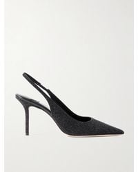 Jimmy Choo - Love 85 Glittered Leather Slingback Pumps - Lyst