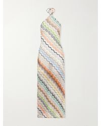 Missoni - Striped Crochet-Knit Halterneck Maxi Dress - Lyst