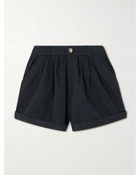 Doen - Paige Pleated Organic Cotton-Poplin Shorts - Lyst