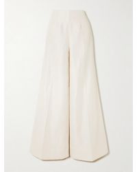 Saloni - Walli Cotton, Linen And Silk-Blend Wide-Leg Pants - Lyst
