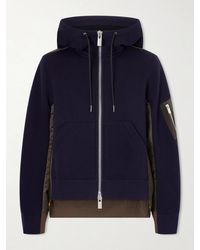 Sacai - Sponge Sweat Shell-Paneled Cotton-Blend Jersey Zip-Up Hoodie - Lyst