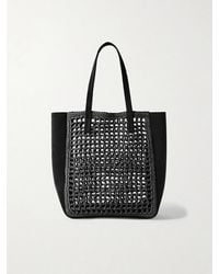 KHAITE - Zoe Small Leather And Raffia Tote - Lyst
