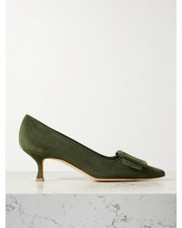 Manolo Blahnik - Maysale 50 Pumps Aus Veloursleder Mit Schnalle - Lyst