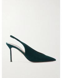 Aquazzura - Voltaire 85 Suede Slingback Pumps - Lyst